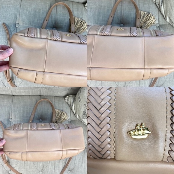 SOLD Brahmin Delaney Satchel Khaki Knoxville - Picture 11 of 16